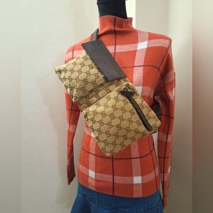 Gucci Web Monogram GG Belt Bag Fanny Pack Waist